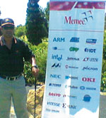 Ivor Britz of Memec shows the linecard